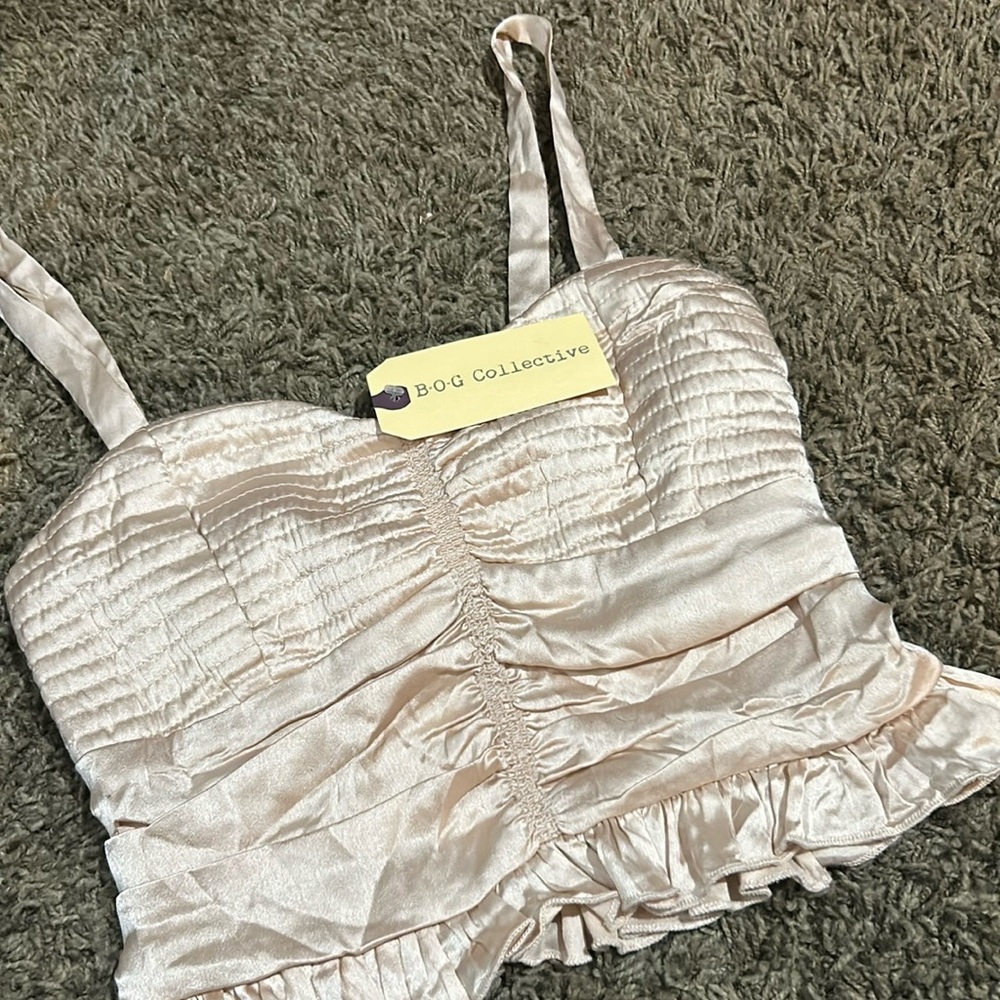 NWT b•o•g collective Pink‎ Satin Tank